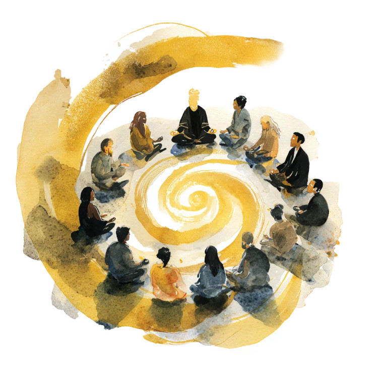 Meditation Circle Vinyl Car Decal Sticker – Waterproof & UV-Resistant 3.4133333333333336"