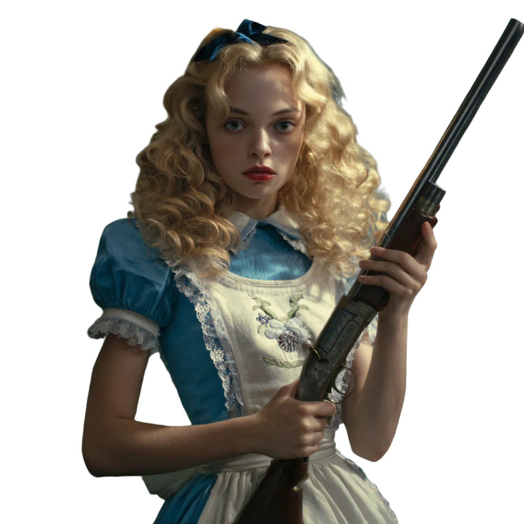 Alice With Shotgun Vinyl Car Decal Sticker – Waterproof & UV-Resistant 6.826666666666667"