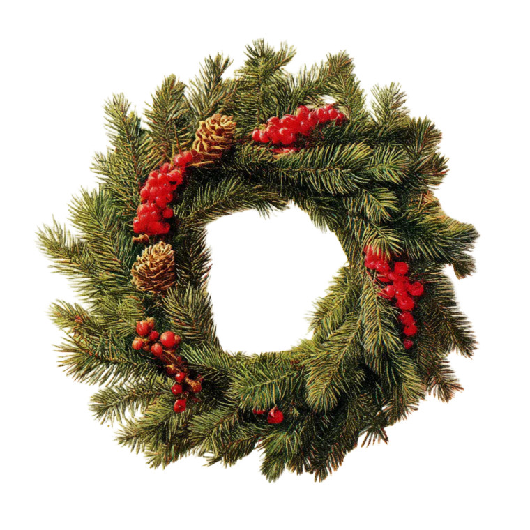 Vintage Christmas Wreath Vinyl Car Decal Sticker – Waterproof & UV-Resistant 6.826666666666667"