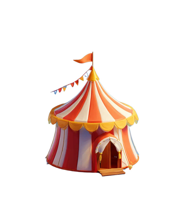Cute Circus Tent Vinyl Car Decal Sticker – Waterproof & UV-Resistant 3.946666666666666