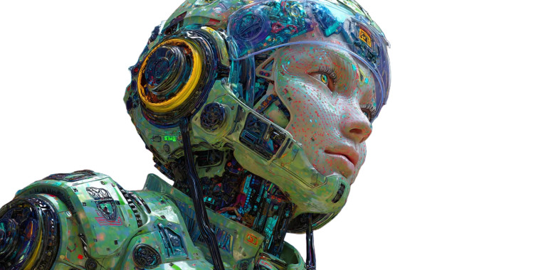 Vibrant Sci-Fi Android Vinyl Car Decal Sticker – Waterproof & UV-Resistant 2.56"