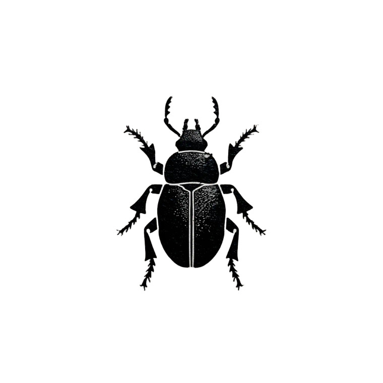 Minimalistic Beetle Icon Vinyl Car Decal Sticker – Waterproof & UV-Resistant 3.4133333333333336"