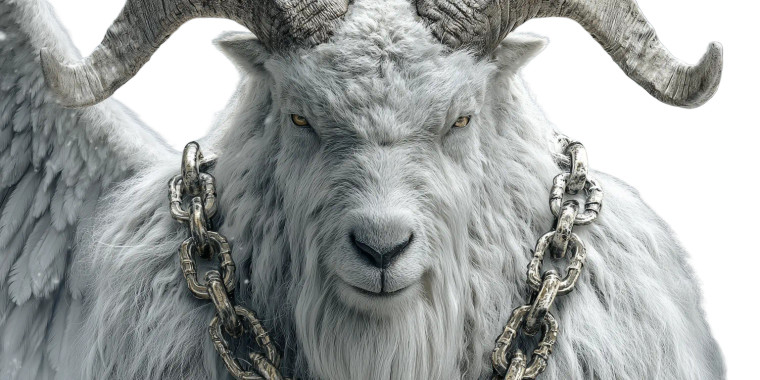 Winged Mountain Goat Vinyl Car Decal Sticker – Waterproof & UV-Resistant 5.12"