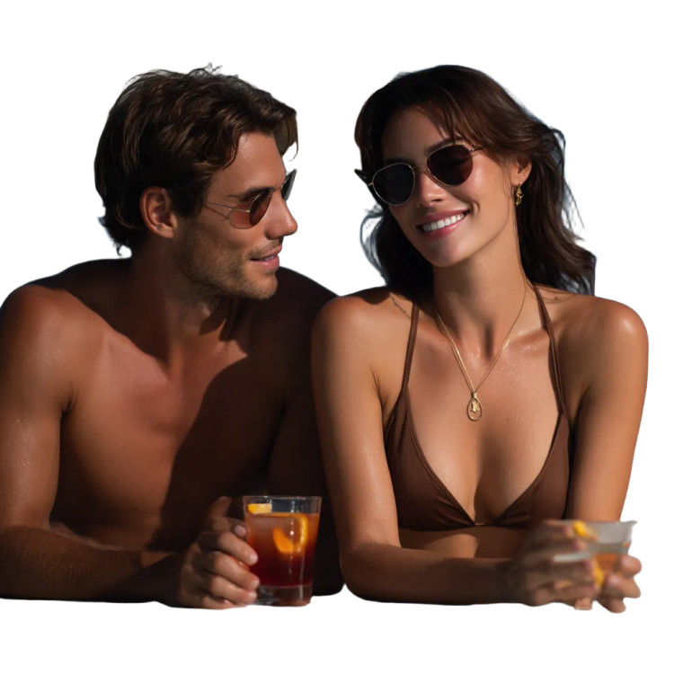 Romantic Poolside Moment Vinyl Car Decal Sticker – Waterproof & UV-Resistant 6.826666666666667"