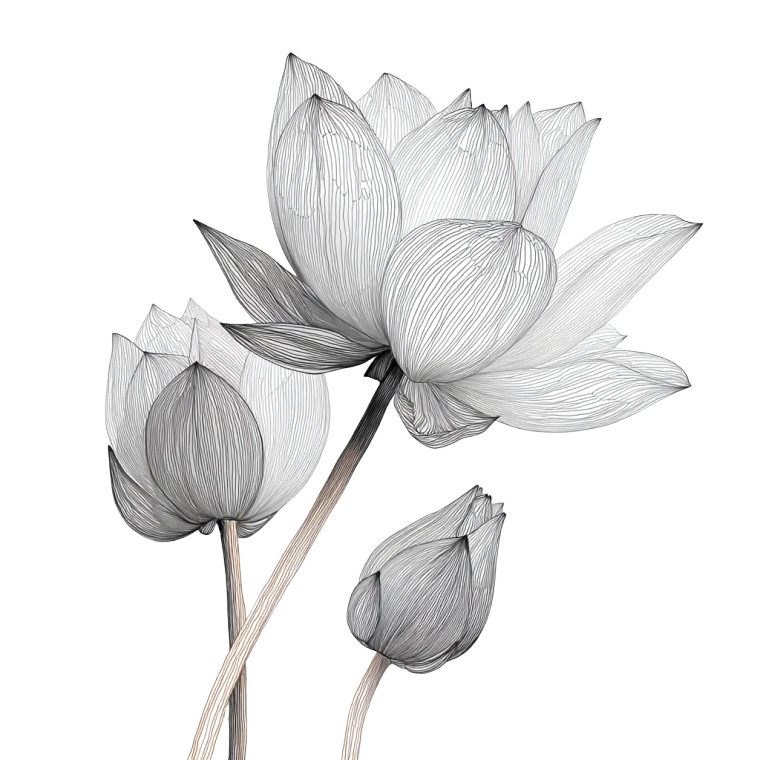 Lotus Flower Buds Vinyl Car Decal Sticker – Waterproof & UV-Resistant 3.4133333333333336"