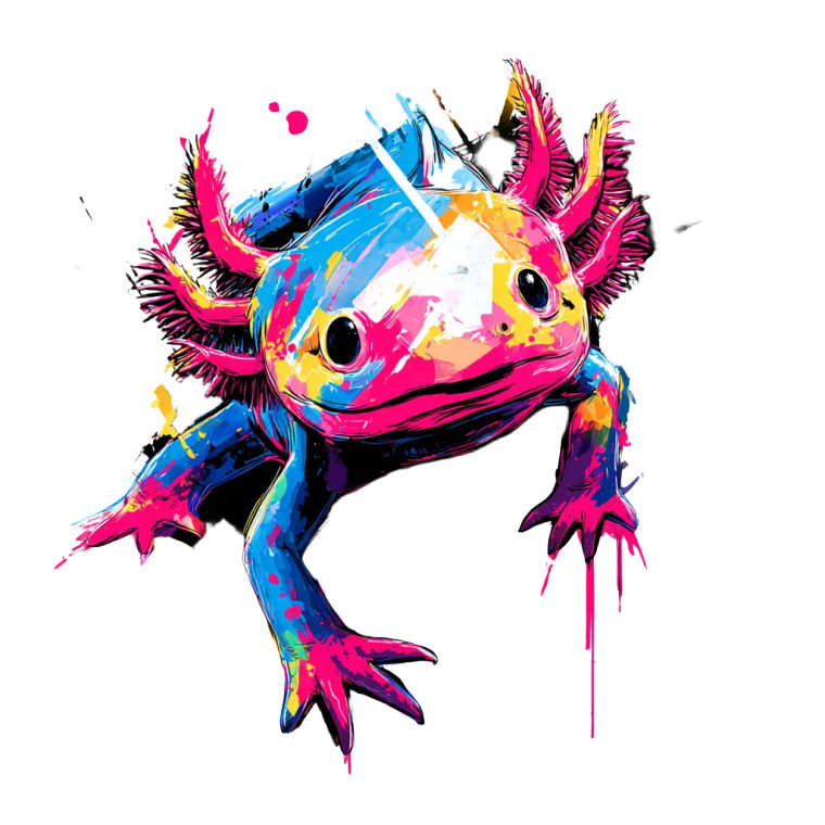 Graffiti Axolotl Vinyl Car Decal Sticker – Waterproof & UV-Resistant 3.4133333333333336"