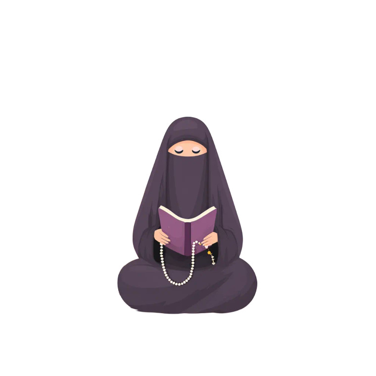 Muslimah With Quran Vinyl Car Decal Sticker – Waterproof & UV-Resistant 3.4133333333333336"