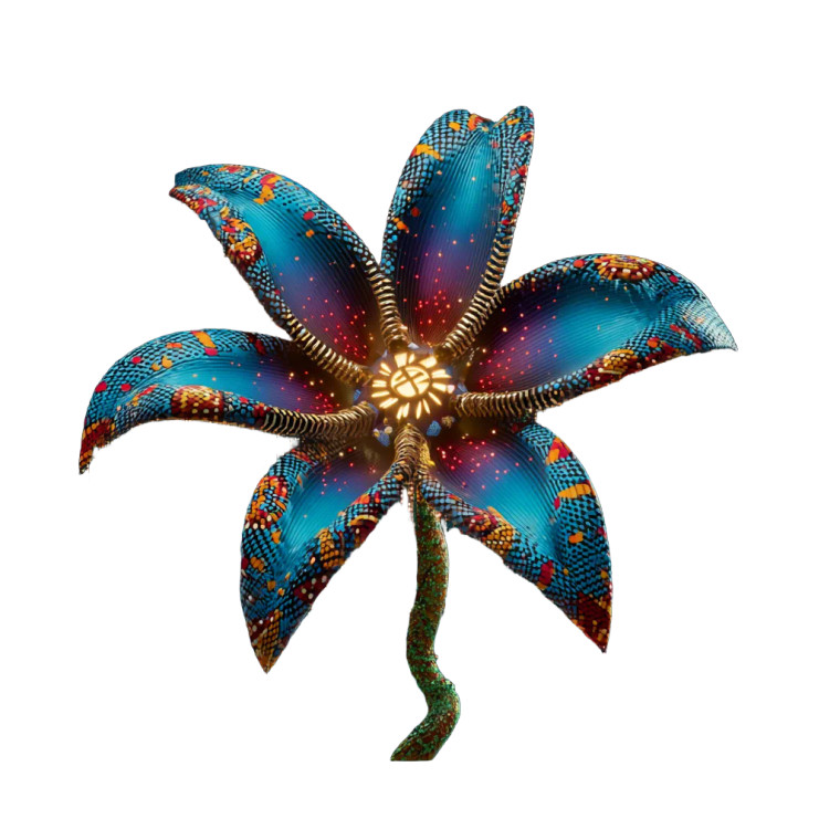 Futuristic Blockchain Flower Vinyl Car Decal Sticker – Waterproof & UV-Resistant 3.4133333333333336"