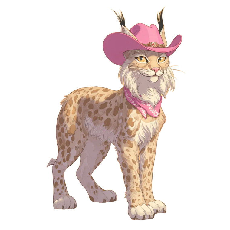 Cowgirl Lynx Vinyl Car Decal Sticker – Waterproof & UV-Resistant 3.4133333333333336" Cowgirl Lynx Vinyl Car Decal Sticker – Waterproof & UV-Resistant 3.4133333333333336"