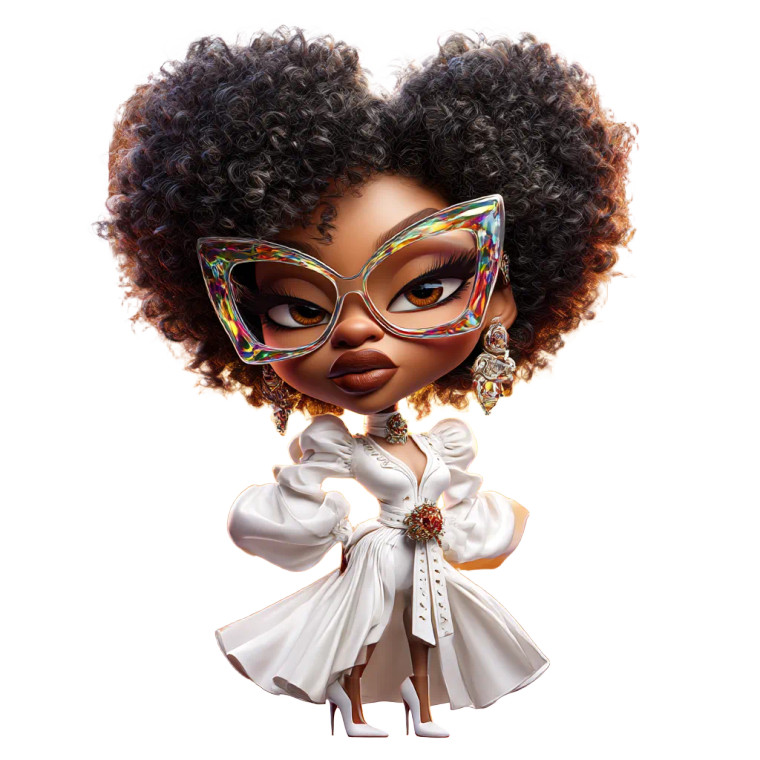 Stylish Afro Portrait V2 Vinyl Car Decal Sticker – Waterproof & UV-Resistant 6.826666666666667"