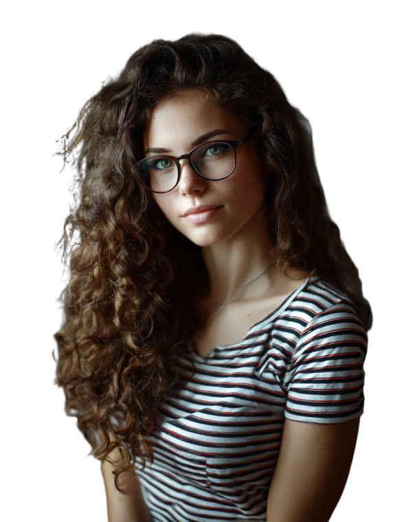 Curly-Haired Woman V2 Vinyl Car Decal Sticker – Waterproof & UV-Resistant 4.1066666666666665"
