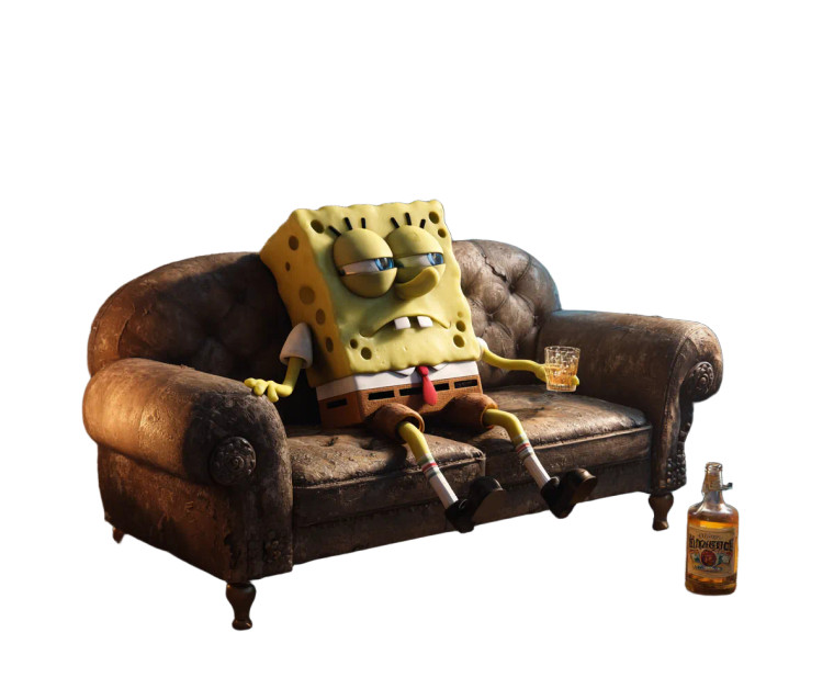 Drunk Spongebob Vinyl Car Decal Sticker – Waterproof & UV-Resistant 6.613333333333333"
