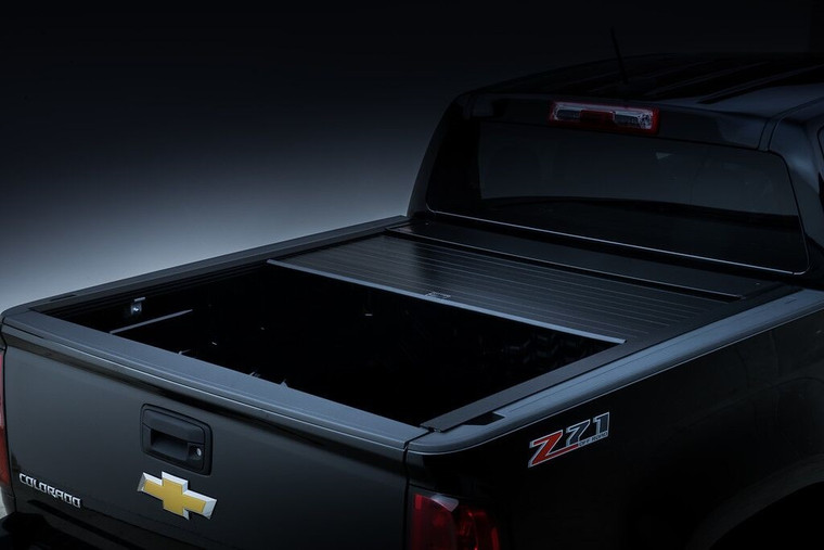 Best Fitment for Ford F-350 Super Duty,F-250 Super Duty 2017-2020 | Premium Power Retractable Tonneau Cover w/ Lockable Tailgate | Black Aluminum | Includes Canister MBL2118 & Rails Kit MBL5144
