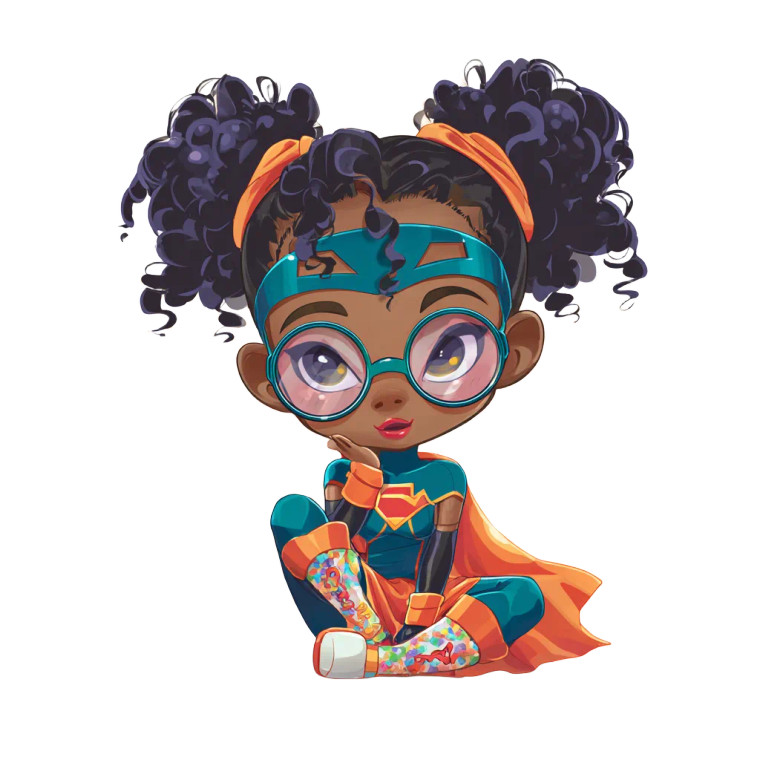 Chibi Superhero Logo Vinyl Car Decal Sticker – Waterproof & UV-Resistant 3.4133333333333336"