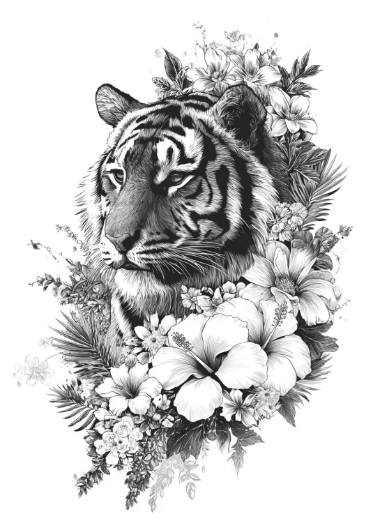 Tiger Tattoo Design V5 Vinyl Car Decal Sticker – Waterproof & UV-Resistant 4.32"