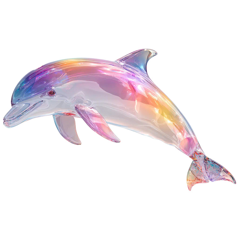 Rainbow Dolphin V2 Vinyl Car Decal Sticker – Waterproof & UV-Resistant 3.4133333333333336"