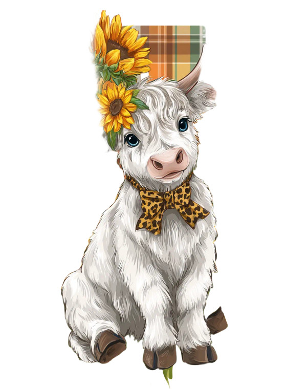 Baby Highland Cow V10 Vinyl Car Decal Sticker – Waterproof & UV-Resistant 4.1066666666666665"