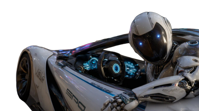 Friendly Futuristic Robot V3 Vinyl Car Decal Sticker – Waterproof & UV-Resistant 5.4