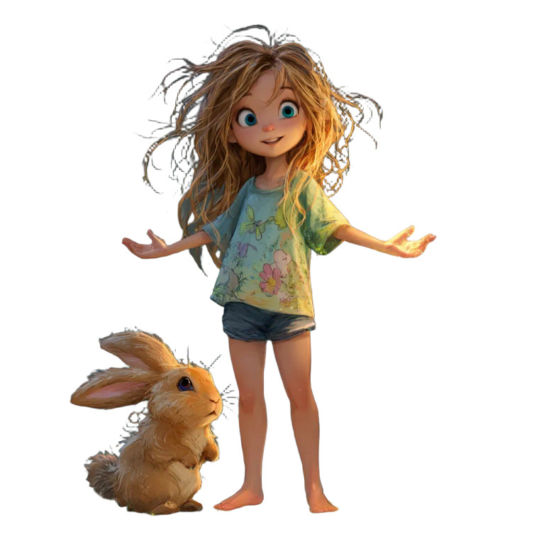 Magical Child And Rabbit Vinyl Car Decal Sticker – Waterproof & UV-Resistant 6.826666666666667"