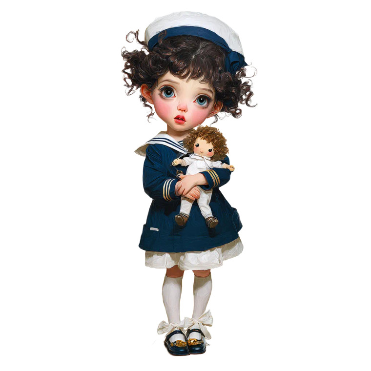 Sailor Outfit Girl Vinyl Car Decal Sticker – Waterproof & UV-Resistant 3.4133333333333336"