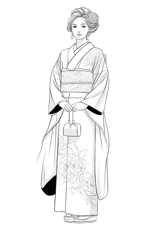 Kimono Woman V2 Vinyl Car Decal Sticker – Waterproof & UV-Resistant 4.426666666666667"