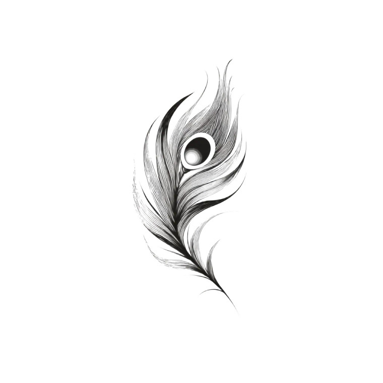 Peacock Feather Logo V2 Vinyl Car Decal Sticker – Waterproof & UV-Resistant 3.4133333333333336"