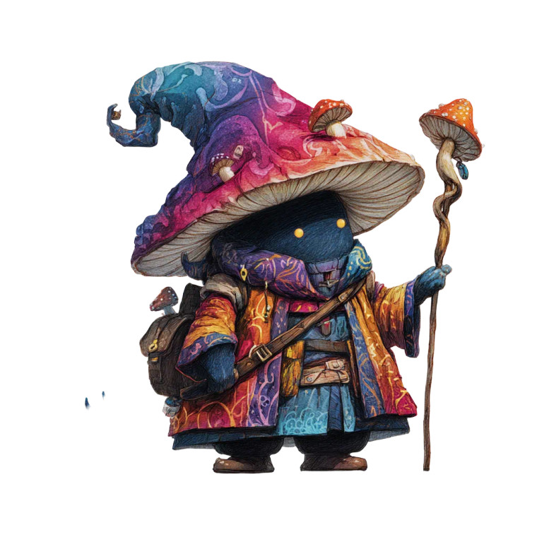 Mushroom Wizard V6 Vinyl Car Decal Sticker – Waterproof & UV-Resistant 3.4133333333333336"