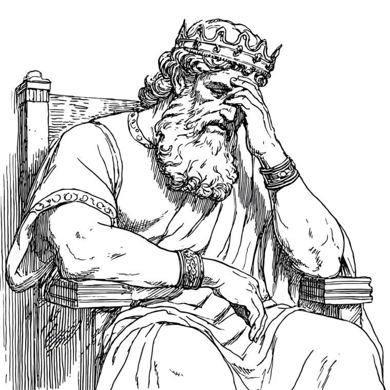 Despairing Biblical David Vinyl Car Decal Sticker – Waterproof & UV-Resistant 3.4133333333333336"