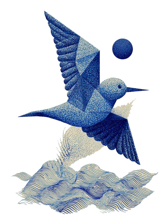Abstract Jingwei Bird Vinyl Car Decal Sticker – Waterproof & UV-Resistant 4.1066666666666665"