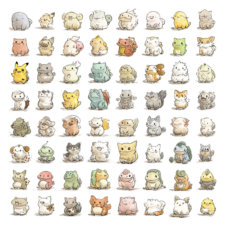 Hand Drawn Pokémon Vinyl Car Decal Sticker – Waterproof & UV-Resistant 3.4133333333333336"