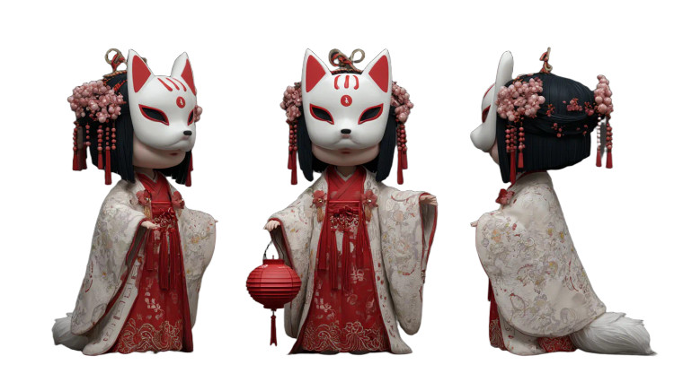 Chinese Fox Bride Vinyl Car Decal Sticker – Waterproof & UV-Resistant 2.72"