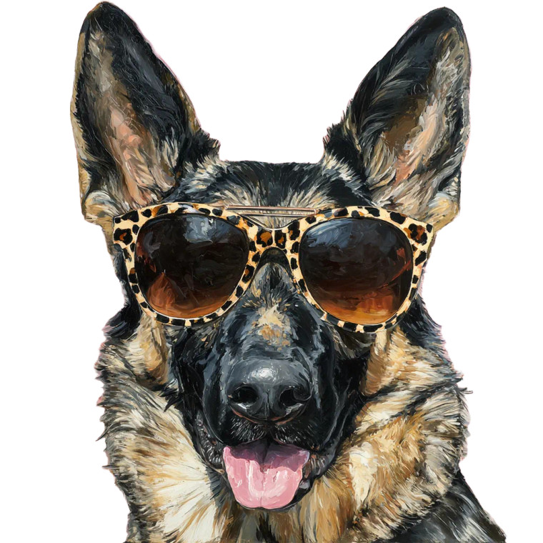 Stylized Dog Portrait Vinyl Car Decal Sticker – Waterproof & UV-Resistant 3.4133333333333336"