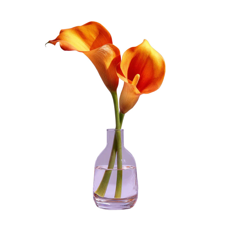 Orange Calla Lily Vinyl Car Decal Sticker – Waterproof & UV-Resistant 6.826666666666667"