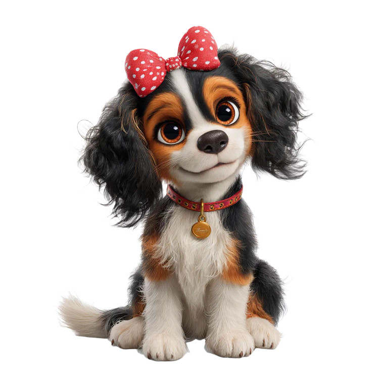 Tricolor Cavalier Puppy Vinyl Car Decal Sticker – Waterproof & UV-Resistant 6.826666666666667"