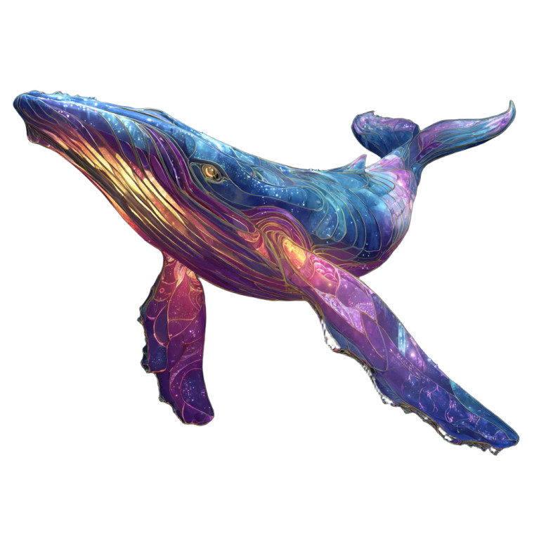 Psychic Symbiotic Whale Vinyl Car Decal Sticker – Waterproof & UV-Resistant 3.4133333333333336"