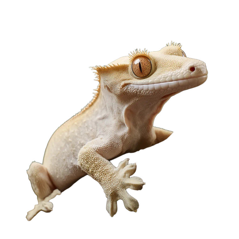 White Crested Gecko Vinyl Car Decal Sticker – Waterproof & UV-Resistant 3.4133333333333336"