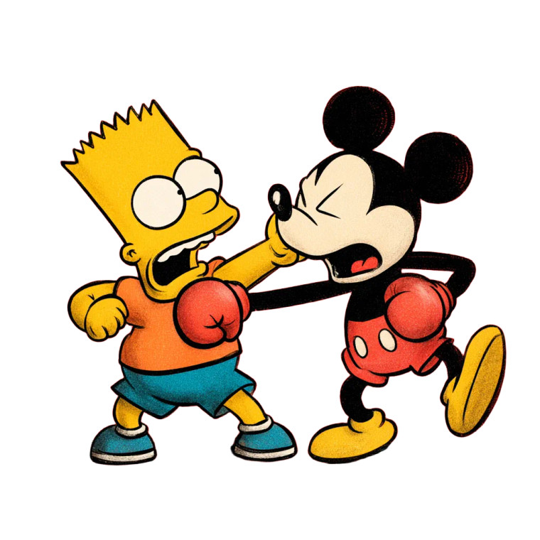 Bart Vs Mickey Vinyl Car Decal Sticker – Waterproof & UV-Resistant 3.4133333333333336"