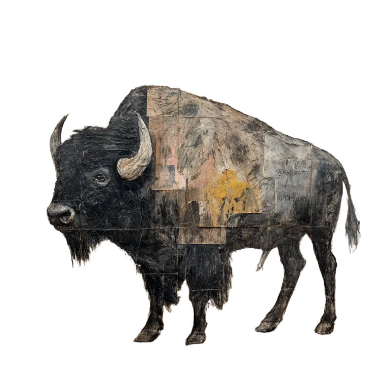 Bison Artwork Vinyl Car Decal Sticker – Waterproof & UV-Resistant 3.4133333333333336"