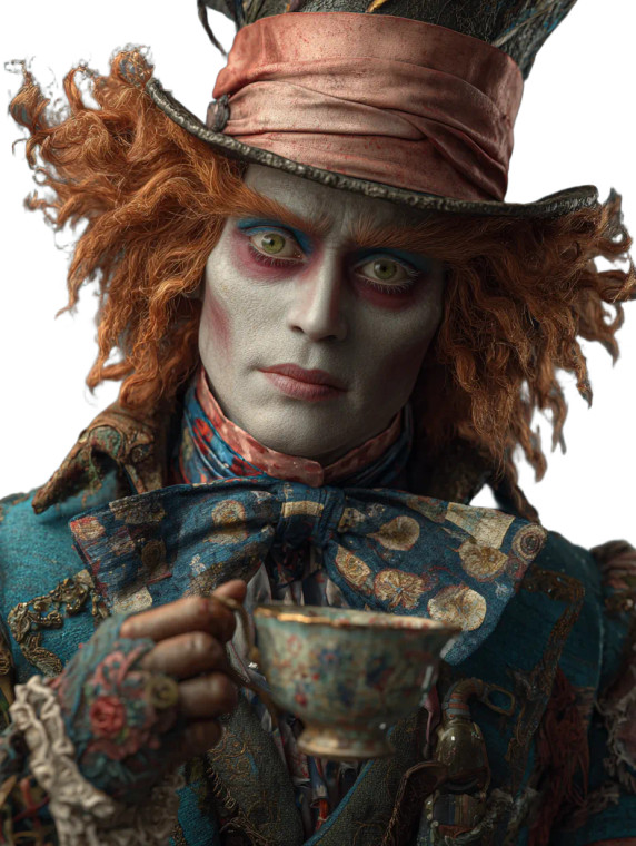 Mad Hatter Tea V3 Vinyl Car Decal Sticker – Waterproof & UV-Resistant 8.213333333333333"