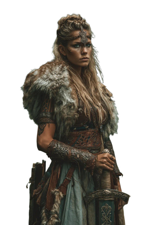 Viking Warrior Woman V24 Vinyl Car Decal Sticker – Waterproof & UV-Resistant 4.4