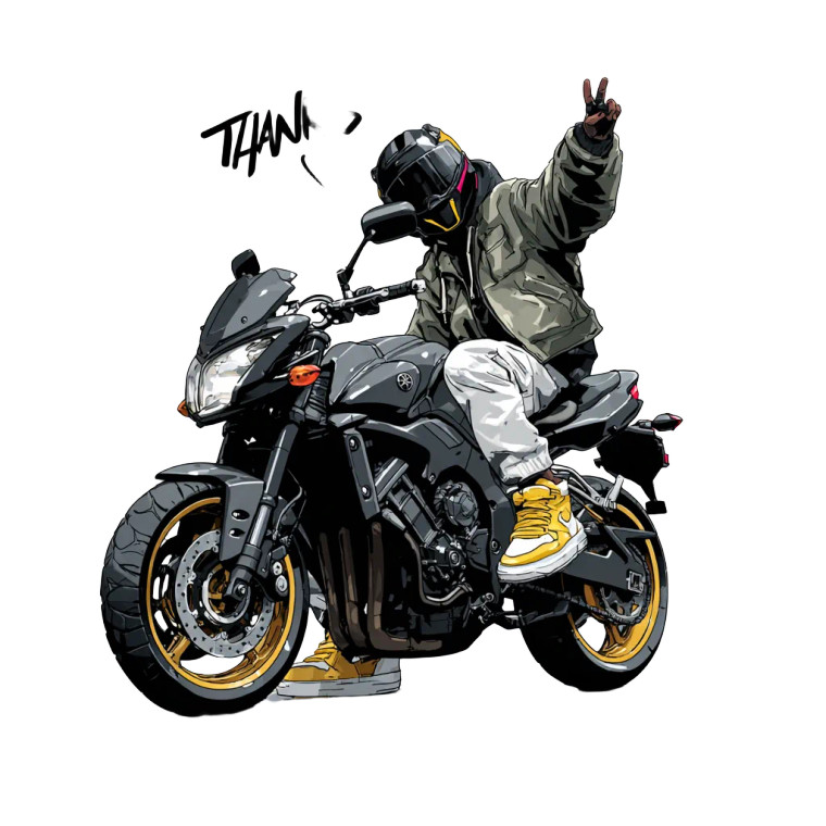 Gta Style Biker Vinyl Car Decal Sticker – Waterproof & UV-Resistant 3.4133333333333336"