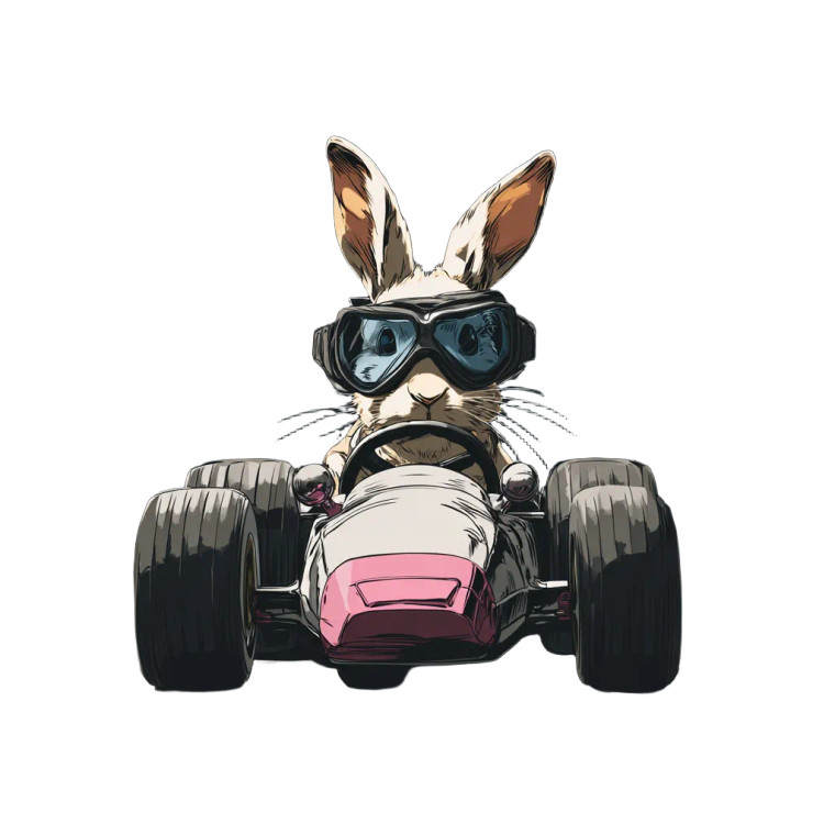 Racing Bunny Vinyl Car Decal Sticker – Waterproof & UV-Resistant 6.826666666666667"