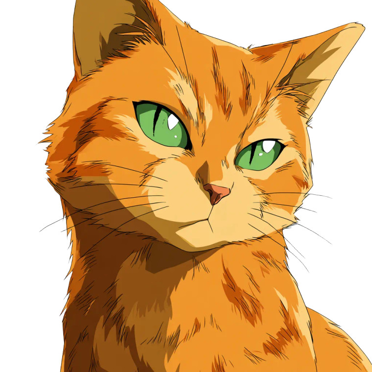 Anime Orange Cat Vinyl Car Decal Sticker – Waterproof & UV-Resistant 3.4133333333333336"