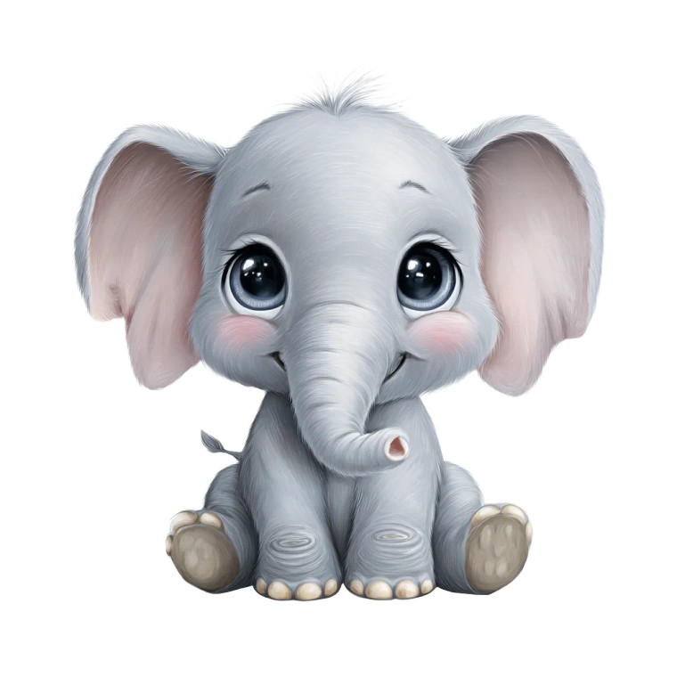 Cute Baby Elephant V6 Vinyl Car Decal Sticker – Waterproof & UV-Resistant 3.4133333333333336"