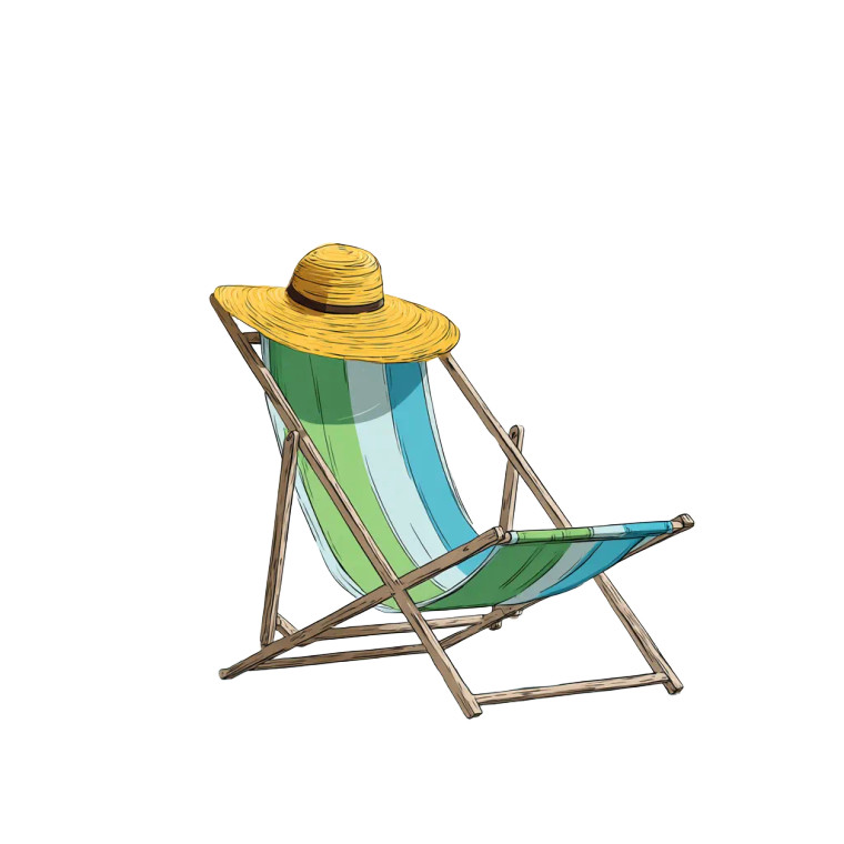 Beach Chair Relaxation Vinyl Car Decal Sticker – Waterproof & UV-Resistant 6.826666666666667"