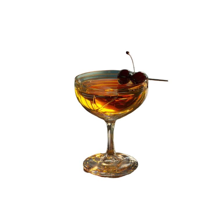 Classic Manhattan Cocktail Vinyl Car Decal Sticker – Waterproof & UV-Resistant 6.826666666666667"