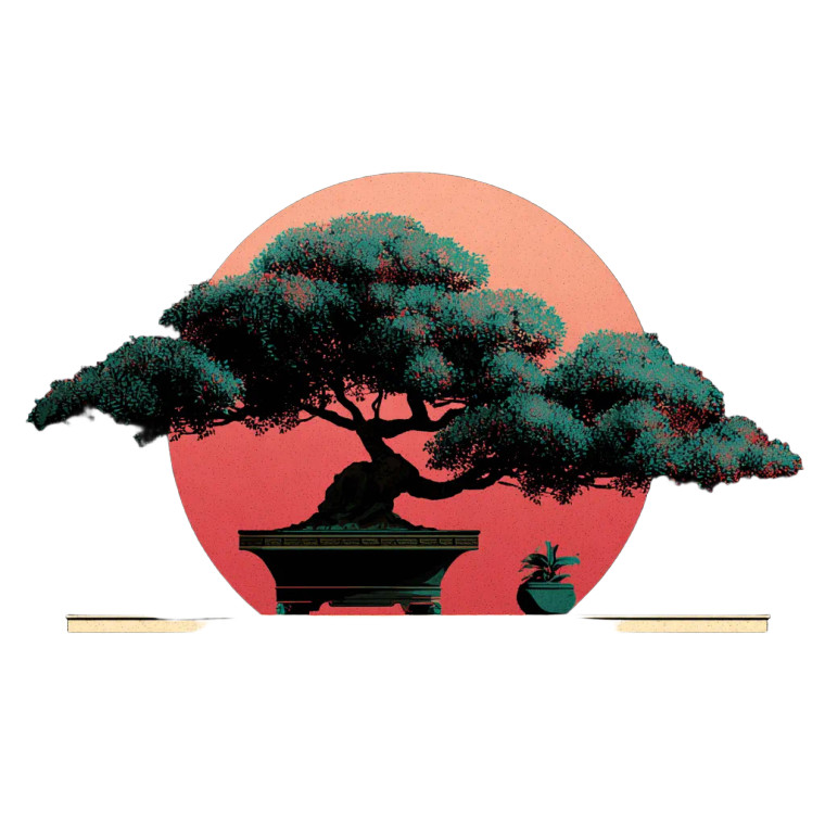 Bonsai Tree Art V2 Vinyl Car Decal Sticker – Waterproof & UV-Resistant 3.4133333333333336"