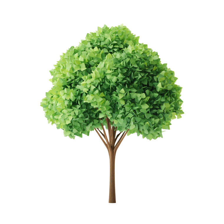 Green 3D Tree Vinyl Car Decal Sticker – Waterproof & UV-Resistant 3.4133333333333336"