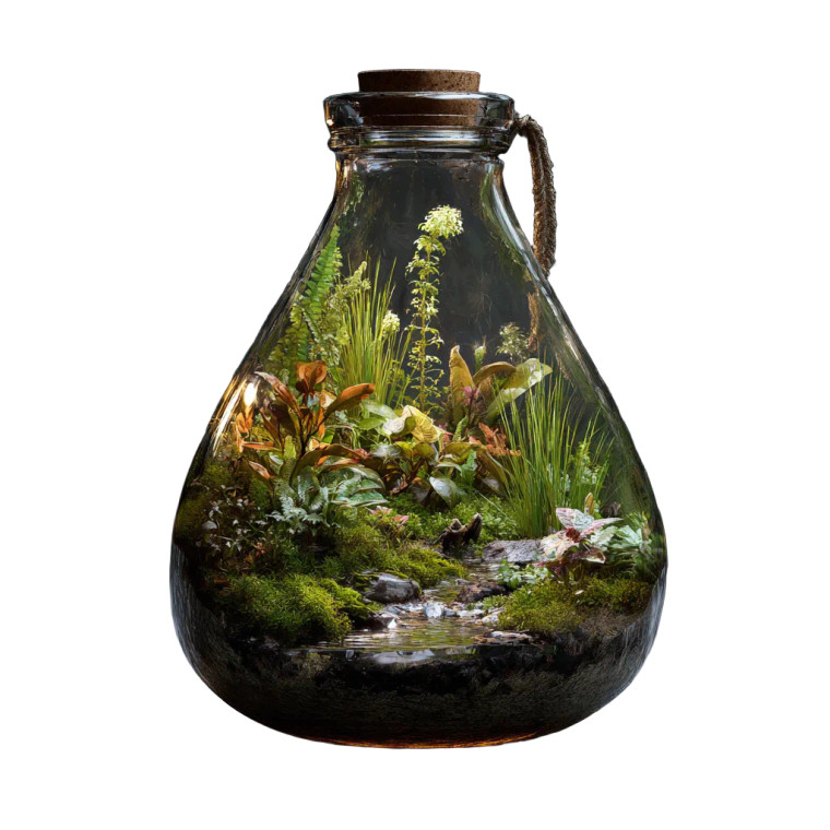 Terrarium Ecosystem Vinyl Car Decal Sticker – Waterproof & UV-Resistant 3.4133333333333336"