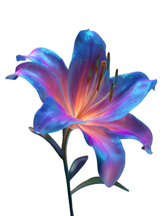 Neon Tiger Lily Vinyl Car Decal Sticker – Waterproof & UV-Resistant 8.213333333333333"